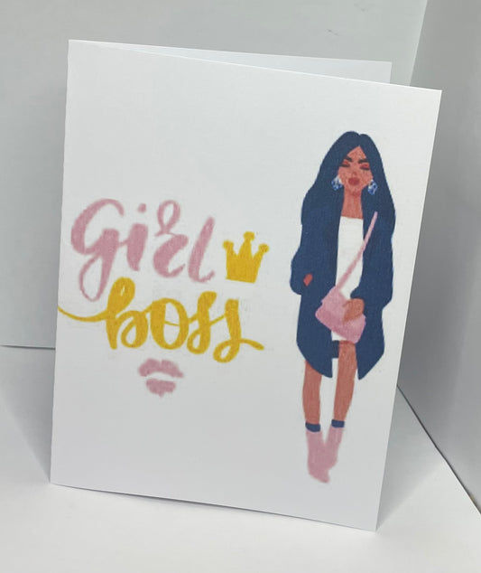 Girl Boss Greeting Card