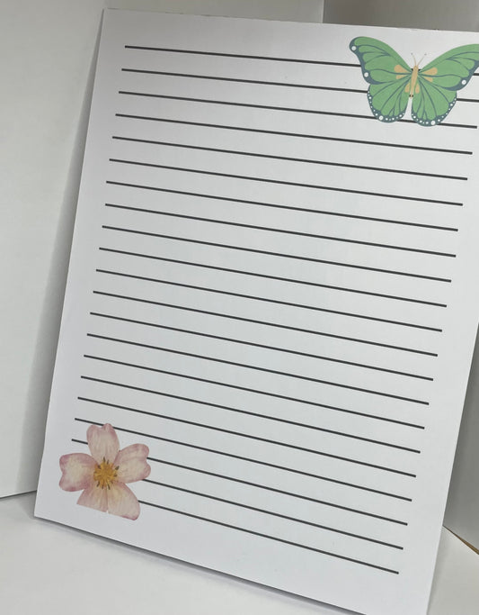 Flowers and Butterflies Notepad