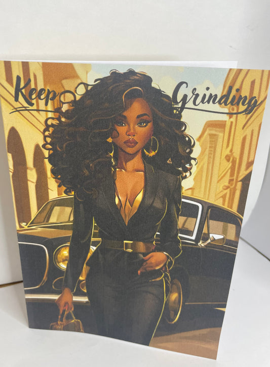 Keep Grinding Greeting Card