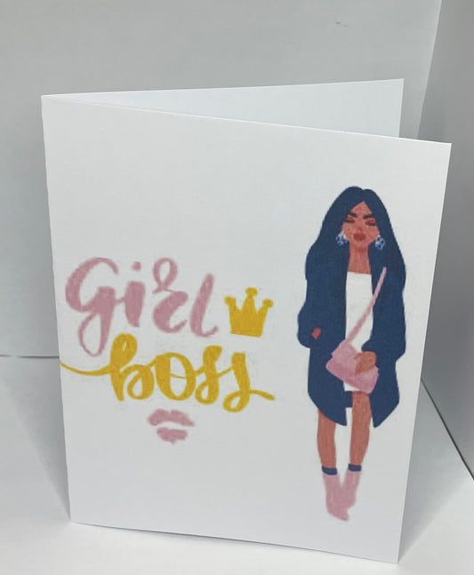 Girl Boss Greeting Card